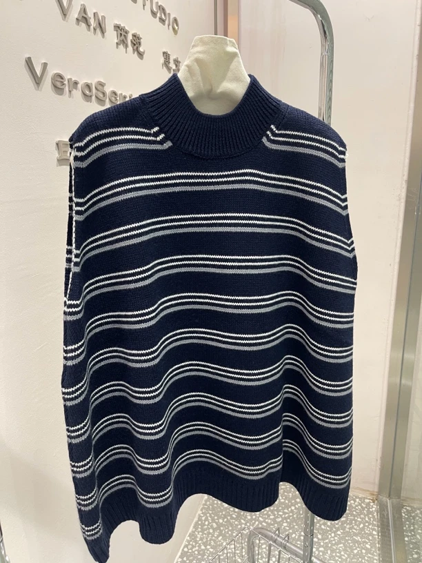 有尾｜慵懒条纹宽松针织背心Y3424407