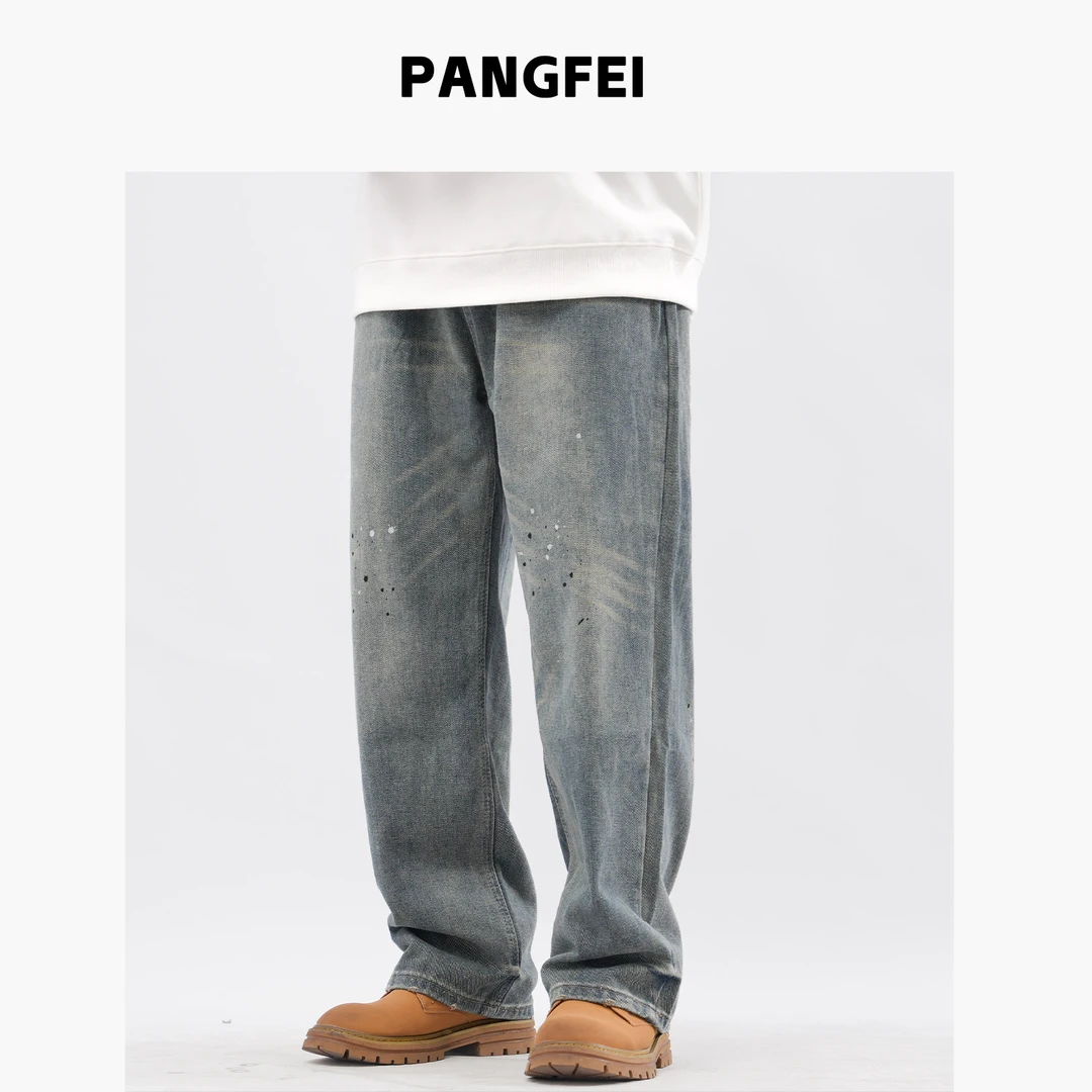 GK24110大码男装牛仔裤男款爆款2025新款美式复古直筒户外休闲裤