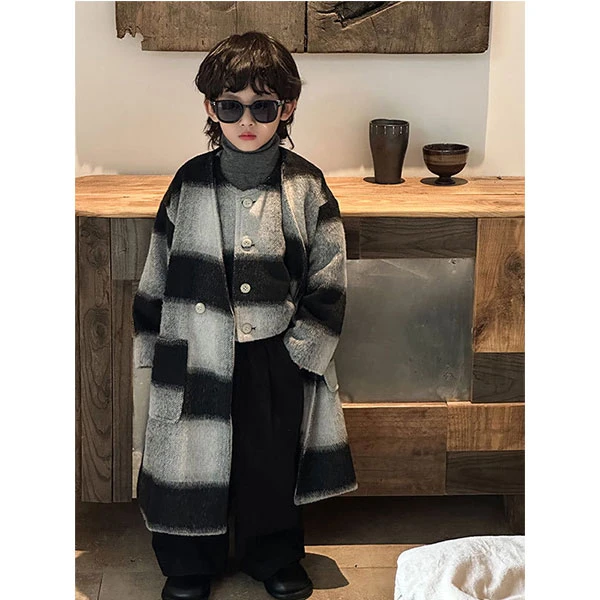 23788韩版秋冬热卖儿童大衣马甲两件套