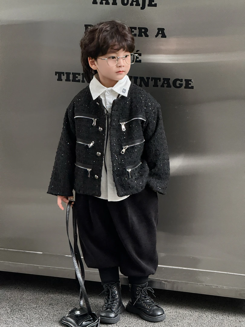 【默默】2024秋款小香风长袖时尚复古气质加棉外套