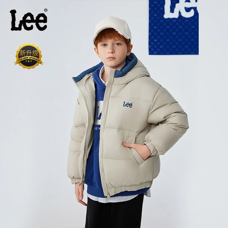 Lee冬款儿童时尚保暖连帽羽绒服轻薄户外防风外套LK3X1WUT0250-1