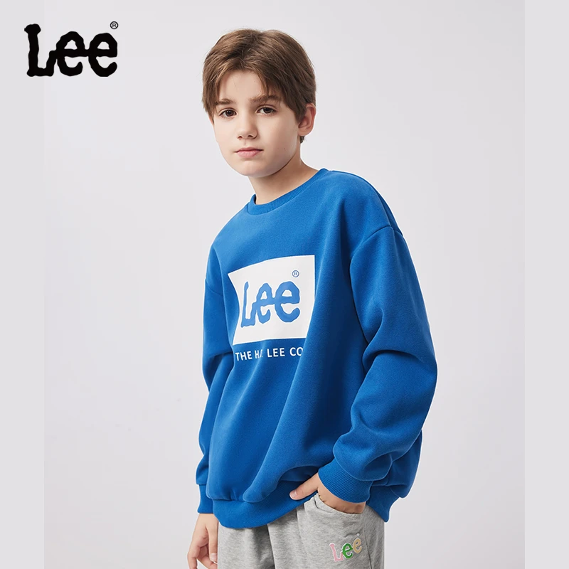 Lee休闲百搭潮印花秋冬款儿童卫衣时尚圆领宽松上衣LK3X4WUT0203