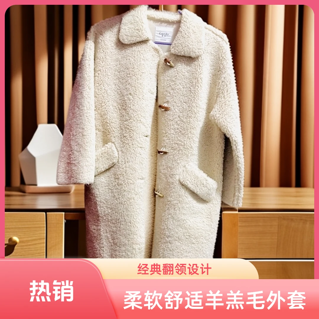 女装皮毛一体外套女冬加厚中长款高级感大衣毛毛衣