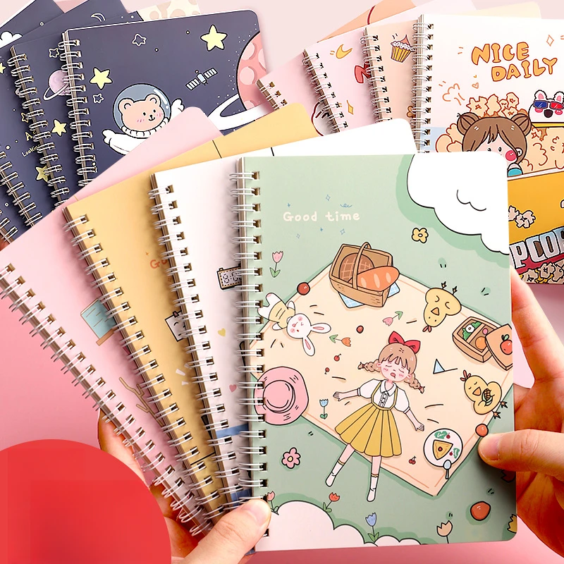 笔记本子ins风可爱线圈本女生款好看少女心课堂记事本a5活页日系