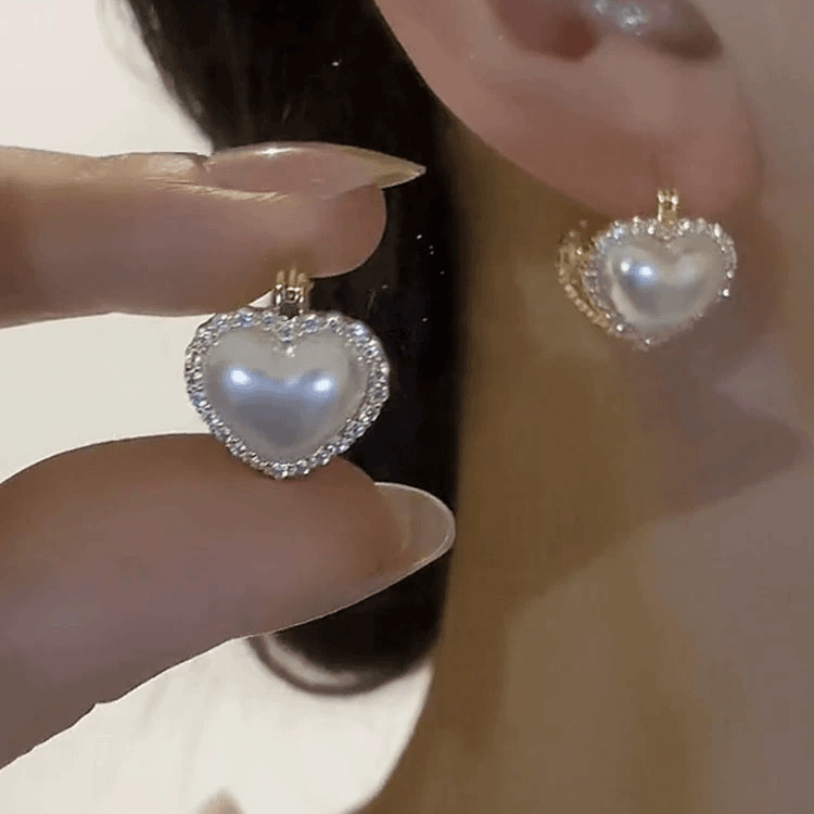 铜合金耳饰 精致甜美爱心耳环时尚简约耳扣双面心形耳饰1513