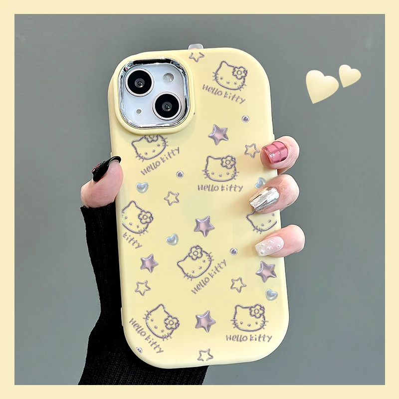 可爱小凯蒂金属相框适用苹果16promax/15防摔14/13手机壳12高端11