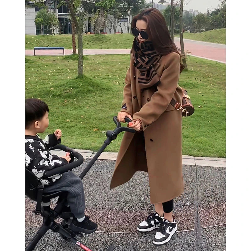 驼色双面羊毛大衣女中长款2025年秋冬季新款高级感呢子羊毛呢外套