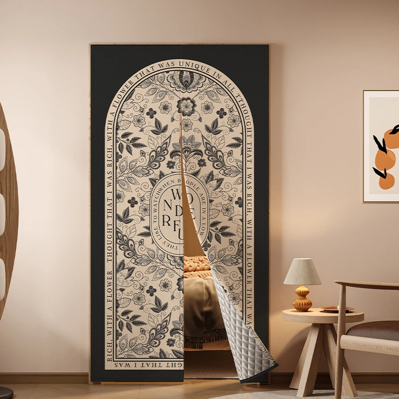 冬季保暖磁吸棉门帘加厚防风保温家用免打孔全遮光防寒空调隔断帘