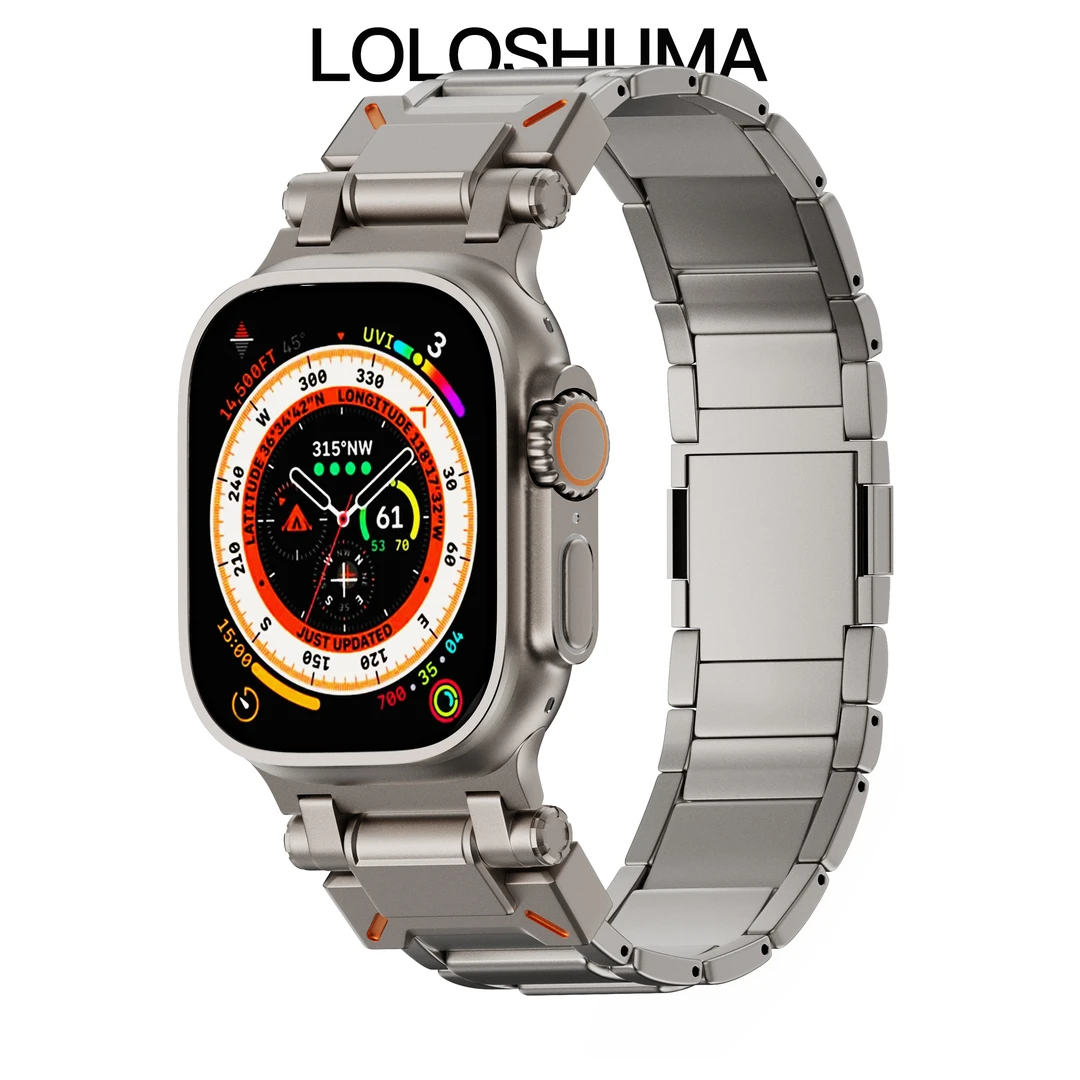 lolo苹果钛金属磁吸表带LUX20高级applewatch表带ultra49mm奢华