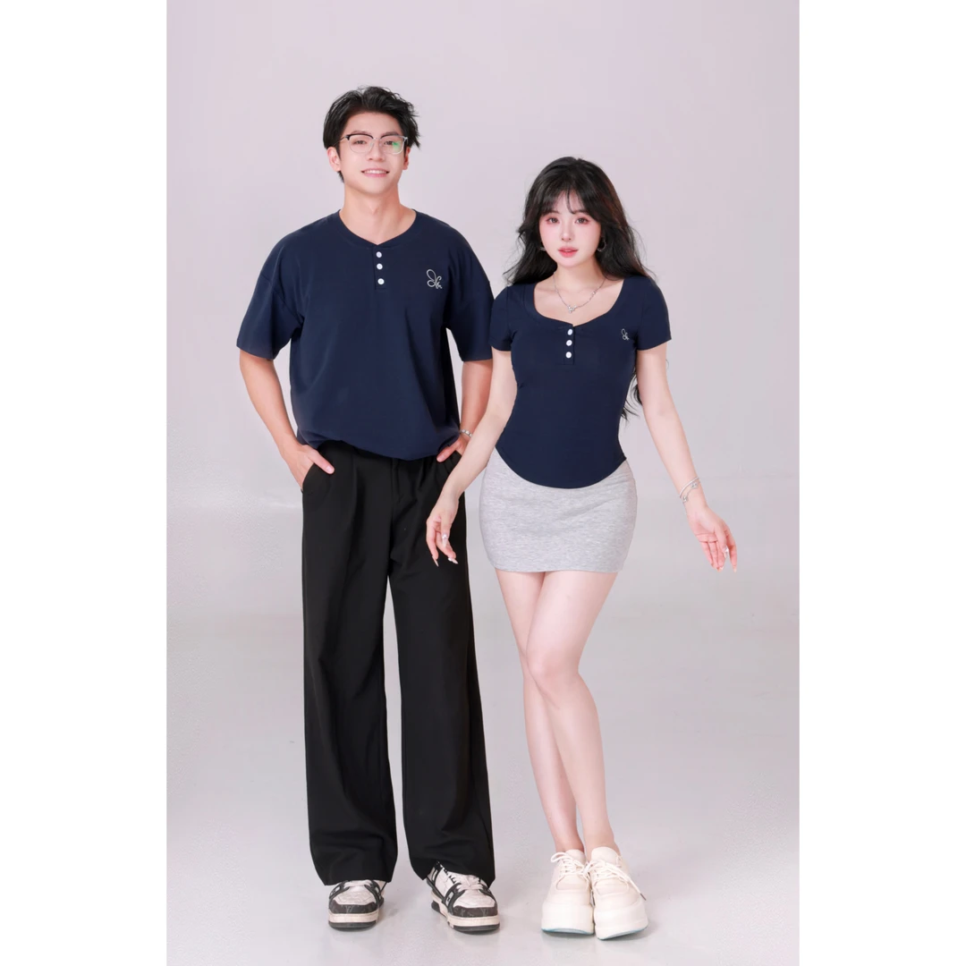 清清MengFairy 【韩感恋人 男】夏季宽松情侣男&款短袖T恤上衣3211M