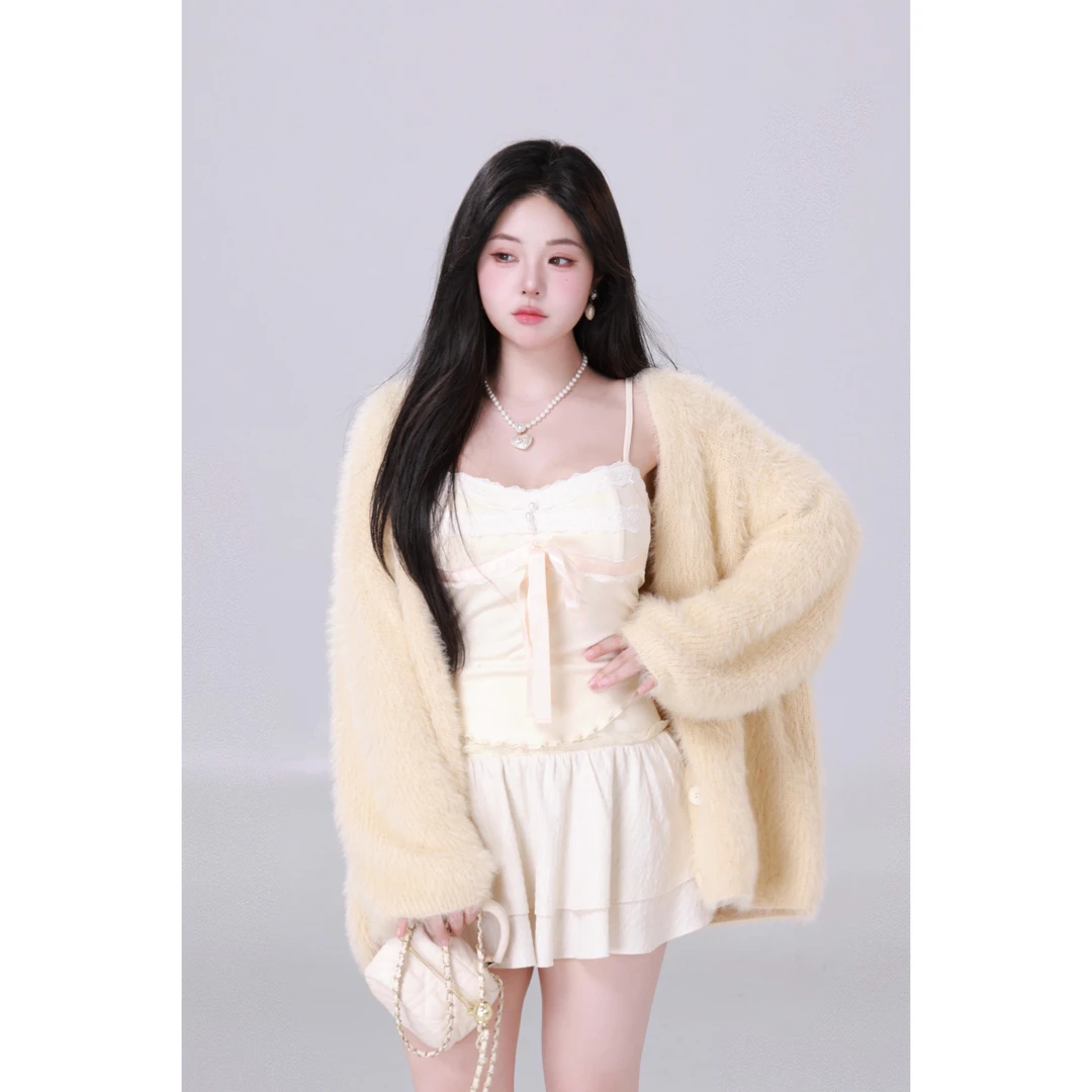 现现MengFairy 【纯欲吊带】纯欲拼接蕾丝重工款设计感吊带3690M