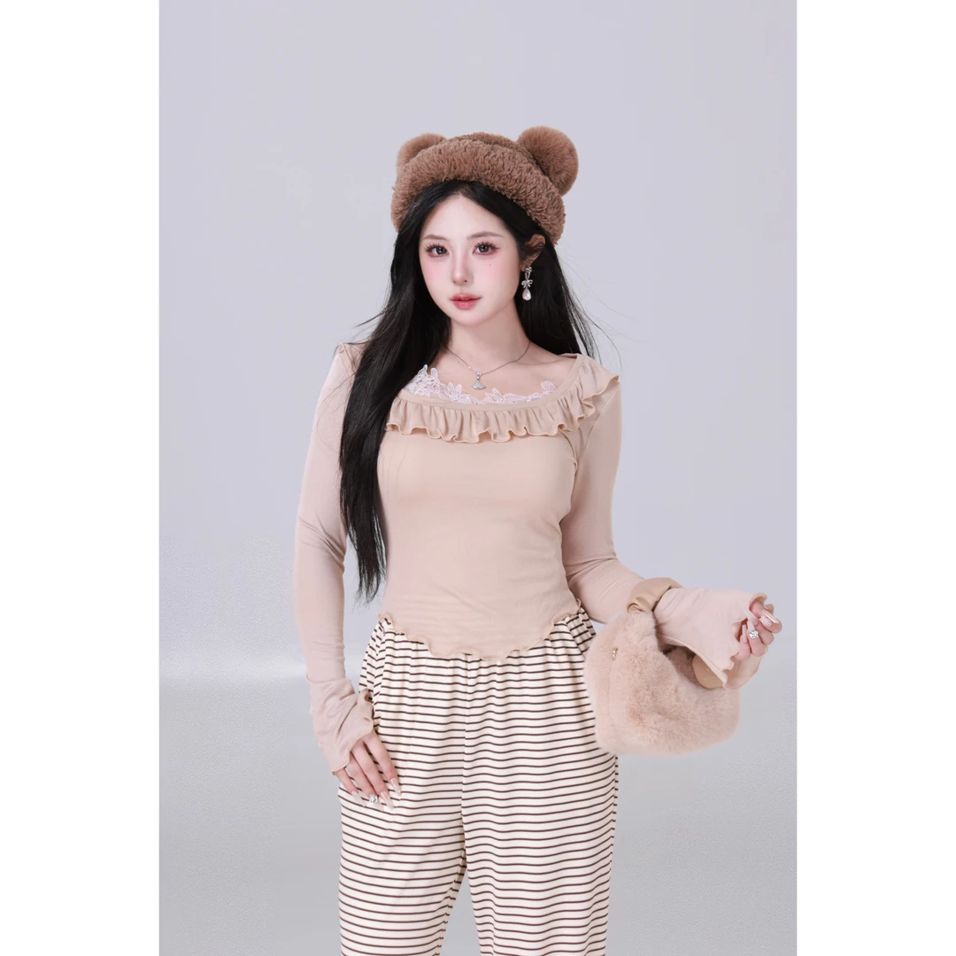 清清MengFairy 【lady线条】纯欲设计感气质修身针织长袖上衣3940M