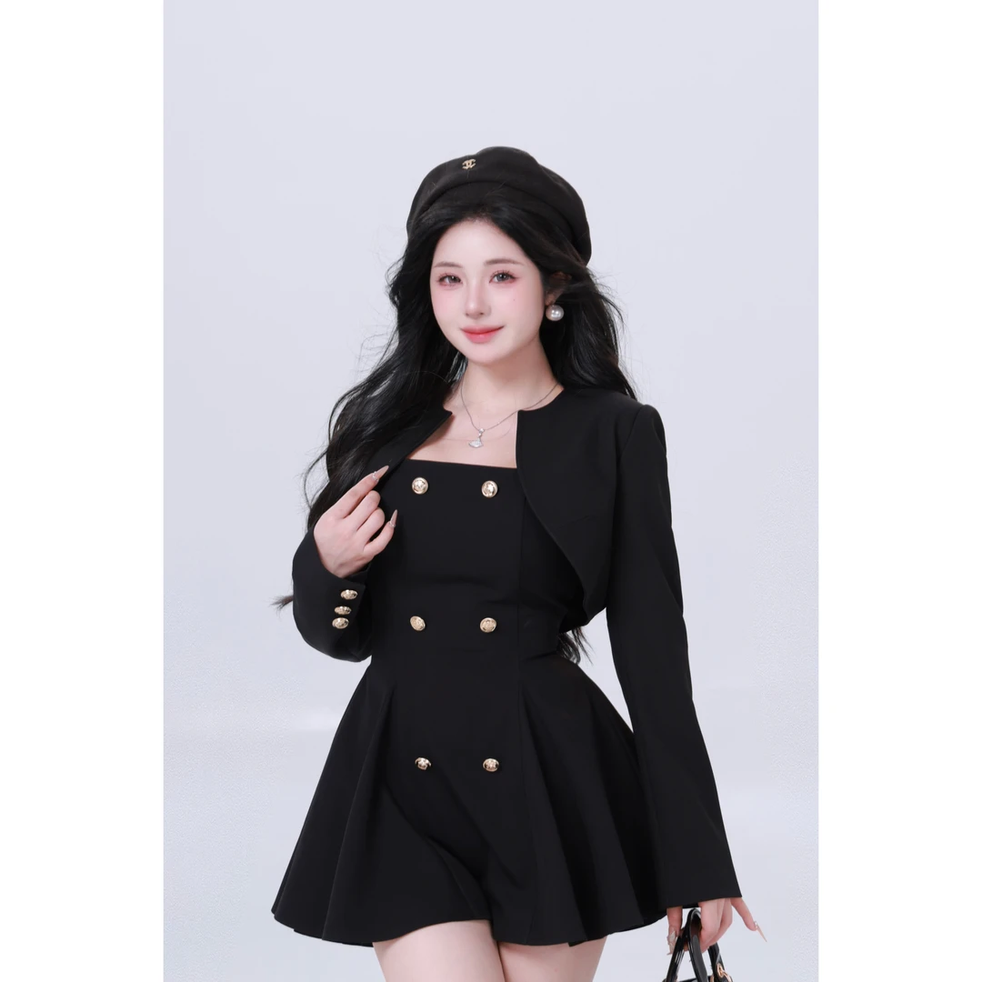 清清MengFairy 【高干文女主】气质吊带连衣裙短外套套装3497 3486