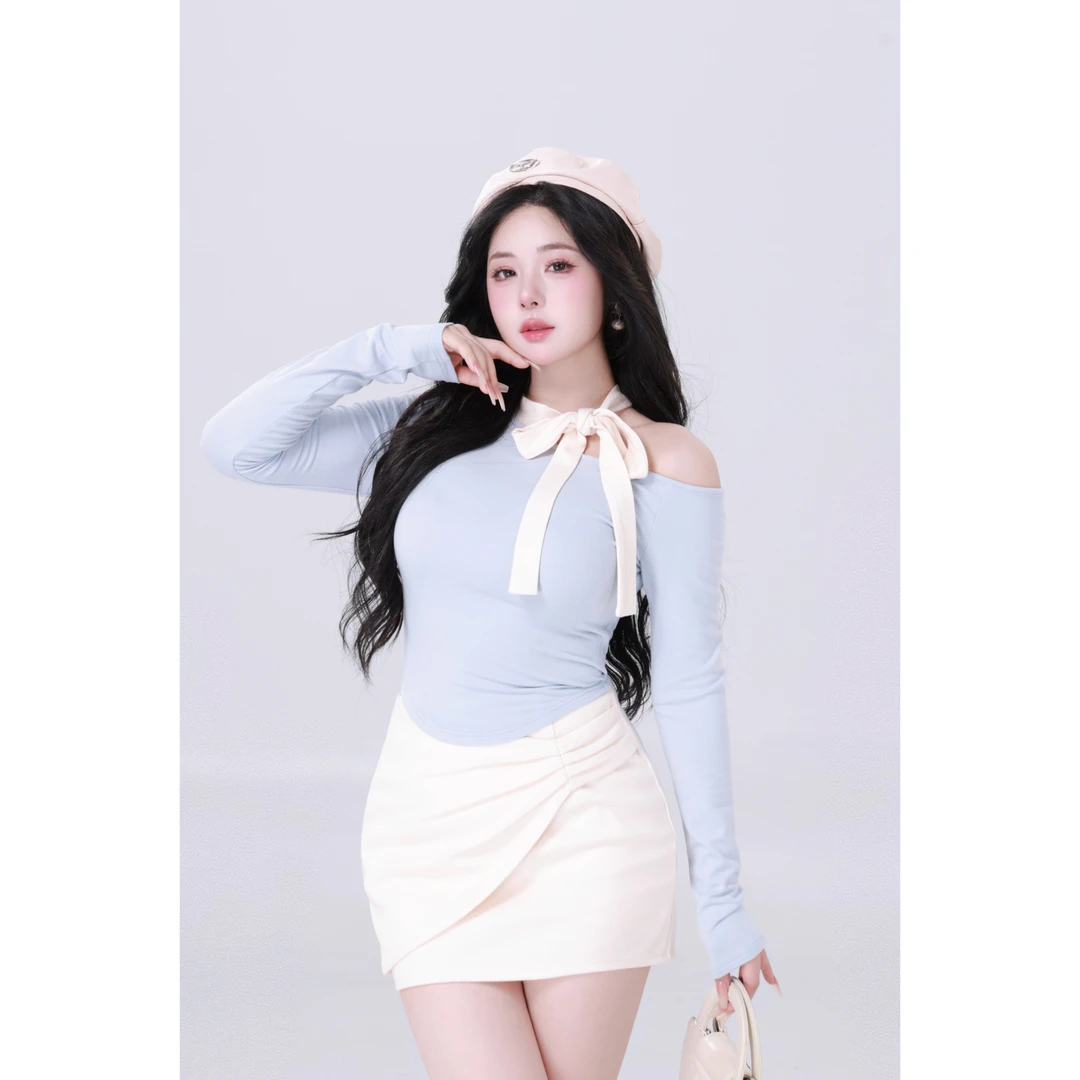 清清MengFairy 【温柔狙击 半裙】高腰气质短款显瘦修身半身裙3683M