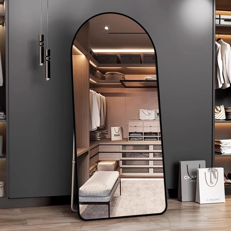 高级感全身镜落地镜子家用女生卧室网红穿衣镜拱形防爆玻璃试衣镜