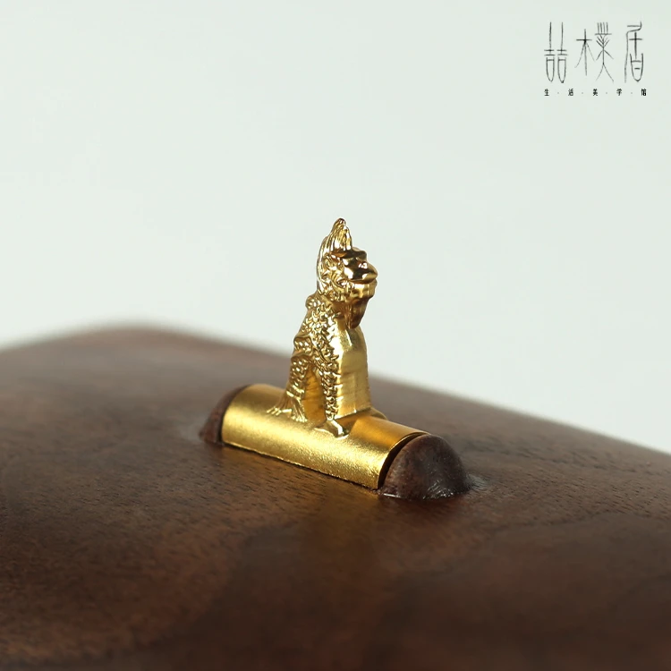喆朴居中仙盒-实木质北美黑胡桃木小茶盒迷你便携存储带盖方形