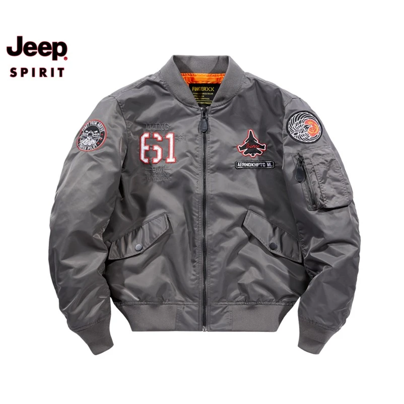 JEEPSPIRIT男装外套飞行夹克绣花工装上衣美式休闲棒球服秋冬新款