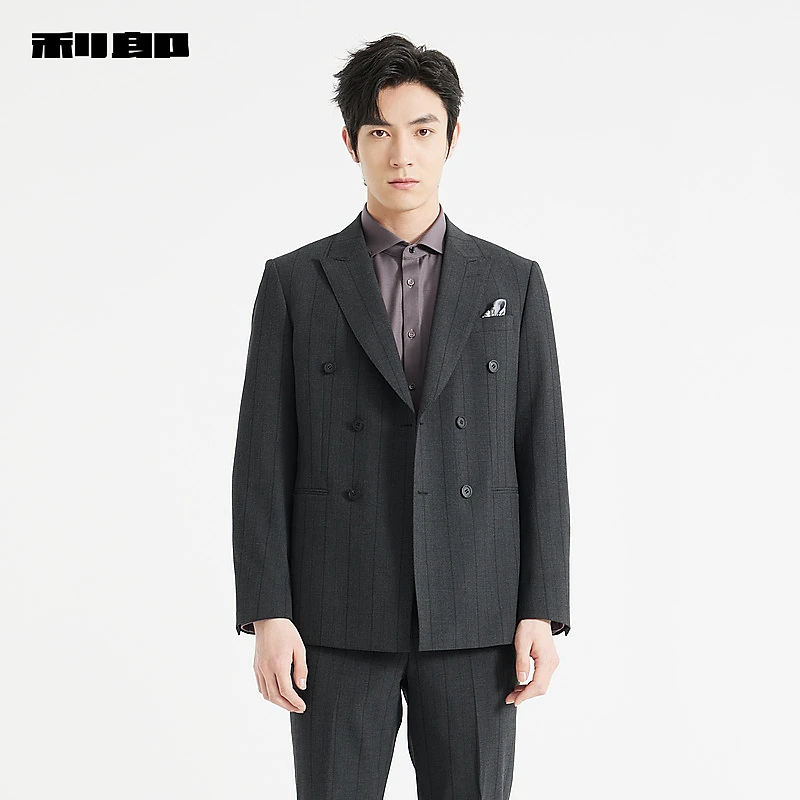 【商场同款】利郎官方 西服套装男士条纹2024秋季新款24QXF041SA
