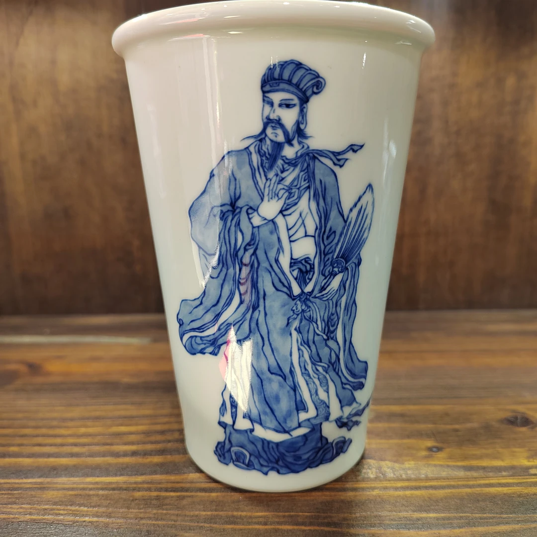 纯手工绘画诸葛亮人物特大号可乐杯