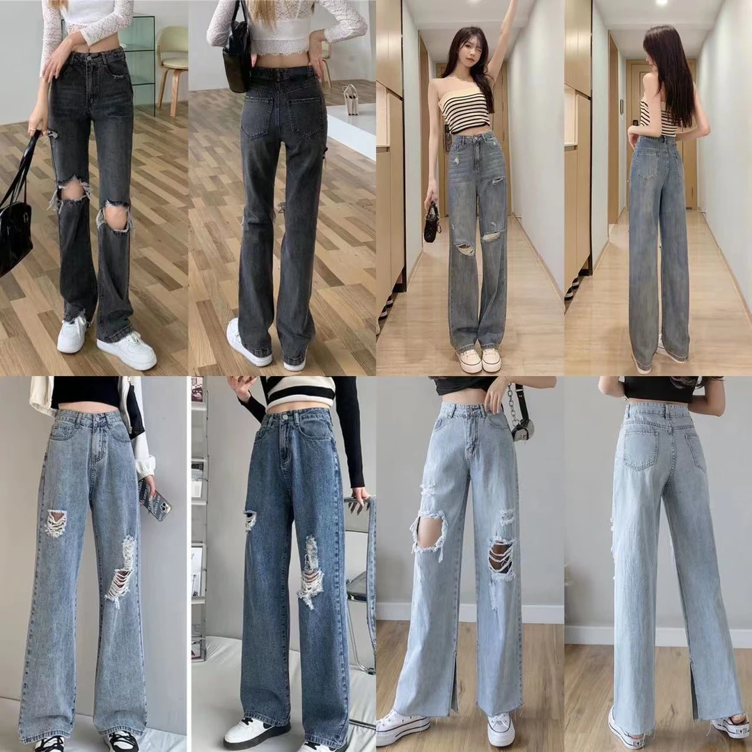 女装牛仔裤高腰百搭宽松601-800