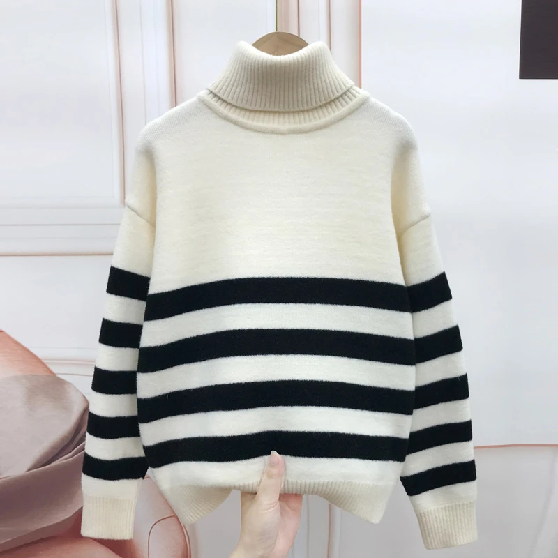 冬季男女童高领新款毛衣百搭休闲针织衫中大童儿童加绒加厚打底衫