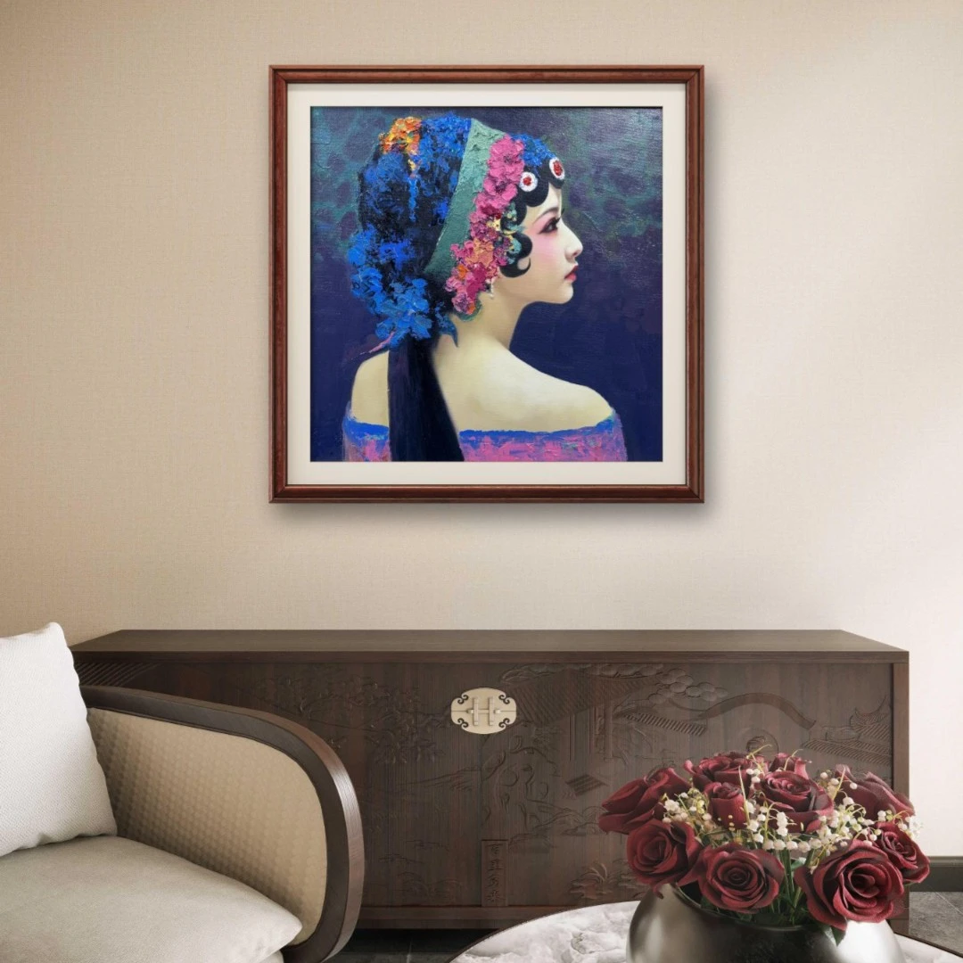 【赵飞燕】朱清忠原创油画的肌理复刻版画戏剧客厅书房装饰画人物