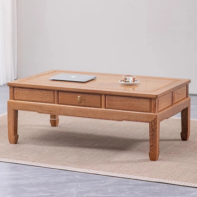 鸡翅木大茶几新中式禅意功夫茶桌实木泡茶台红木休闲桌子大茶几