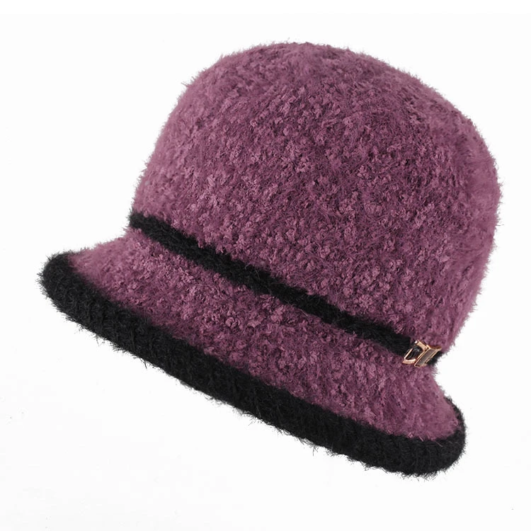 冬天奶奶帽子70 80岁加绒加厚针织帽老年人户外逛街防寒保暖盆帽