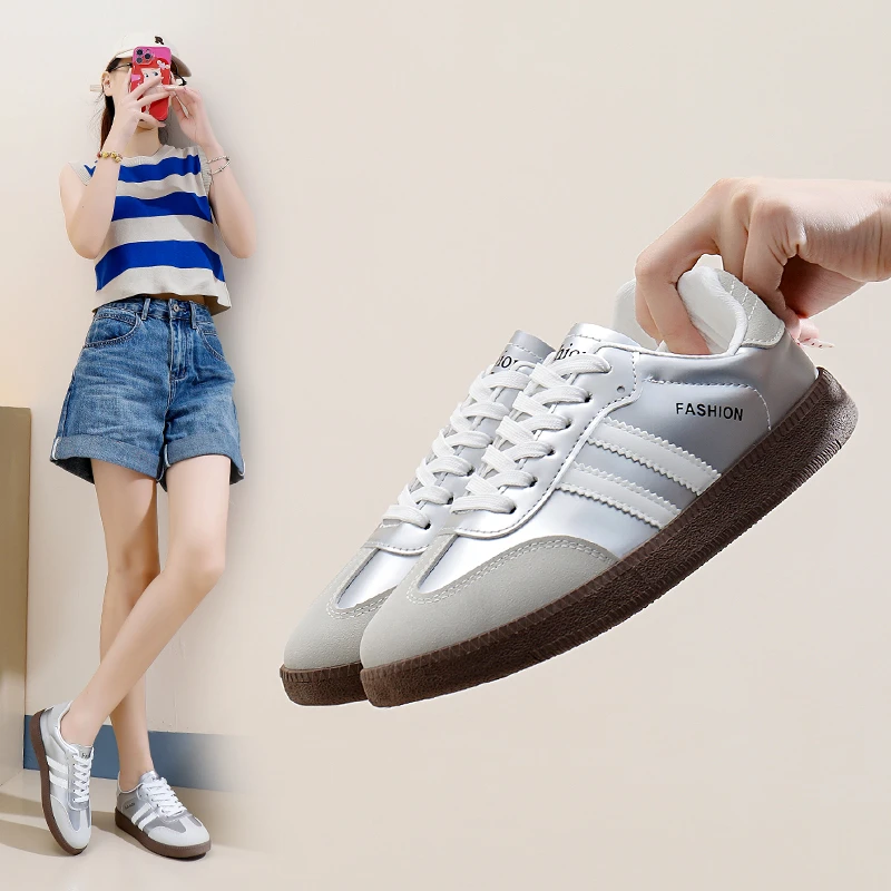 小白鞋女2024新款秋季学生韩版百搭休闲ins潮鞋厚底时尚板鞋