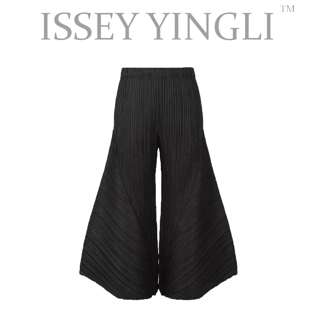 高端褶皱女士造型裤夏季时尚显瘦裤子设计感女士气质优雅裤子2123