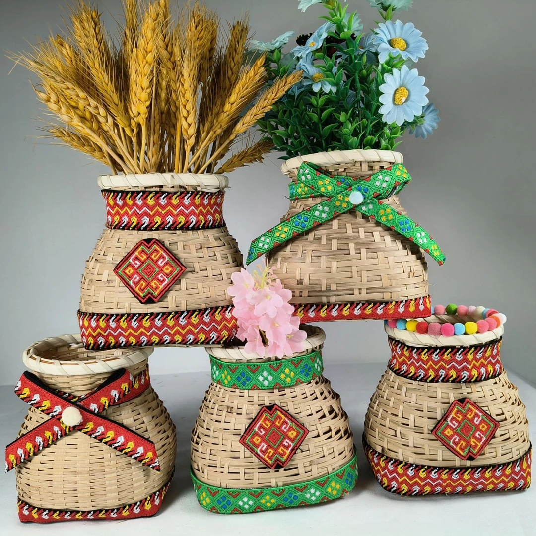 纯手工竹编小背篓背篼民族风 融入了民族传统文化 寓意幸福美满