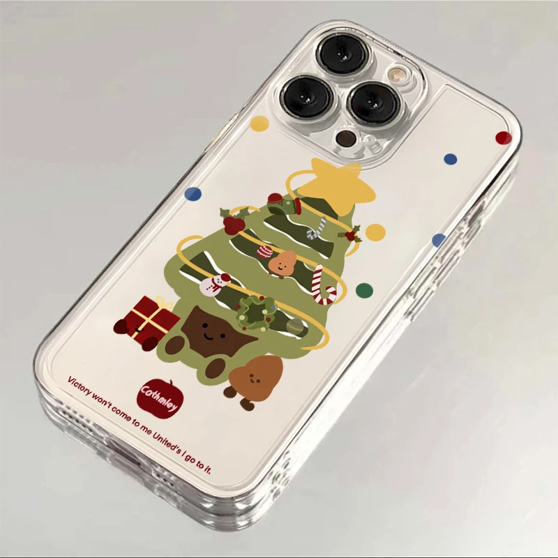 彩波点圣诞树适用iphone15苹果16透明手机壳创意华为vivo小米oppo