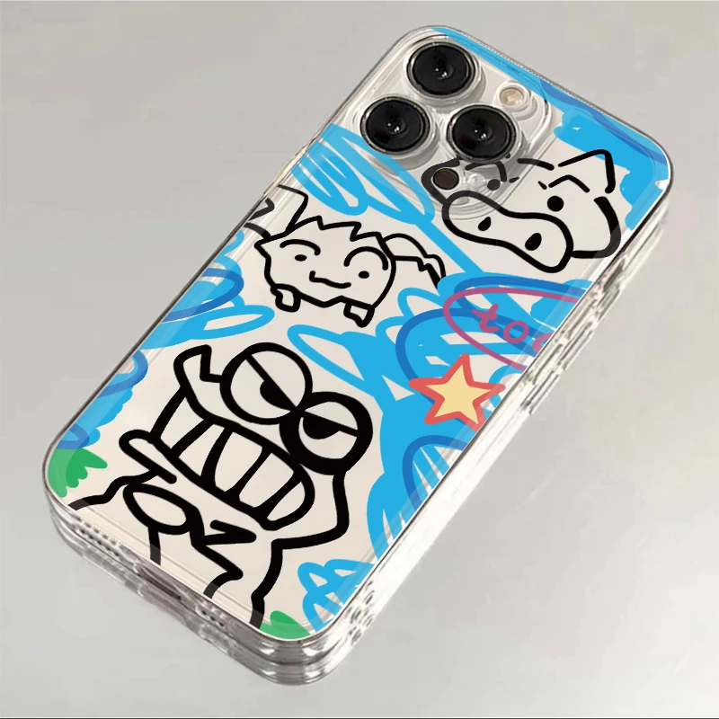 涂鸦鳄鱼适用iPhone15透明保护壳14苹果13小米12vivo华为oppo荣耀