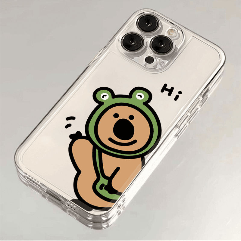 可爱小熊iphone15/14苹果13手机壳华为vivo小米oppo简约透明软套