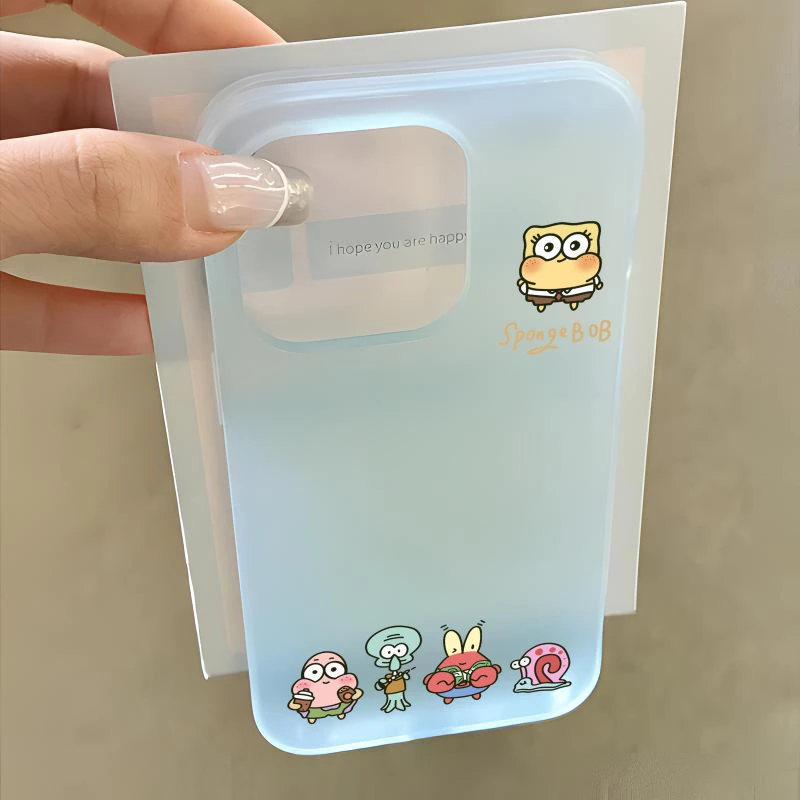 夏日可爱海绵宝宝适用iphone13手机壳苹果15promax磨砂12小众14女