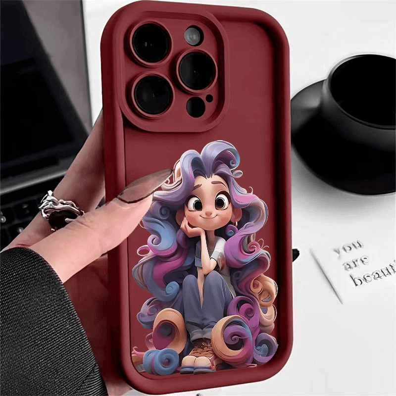 紫发公主iphone15苹果13手机壳荣耀华为vivo小米14OPPO新年款创意