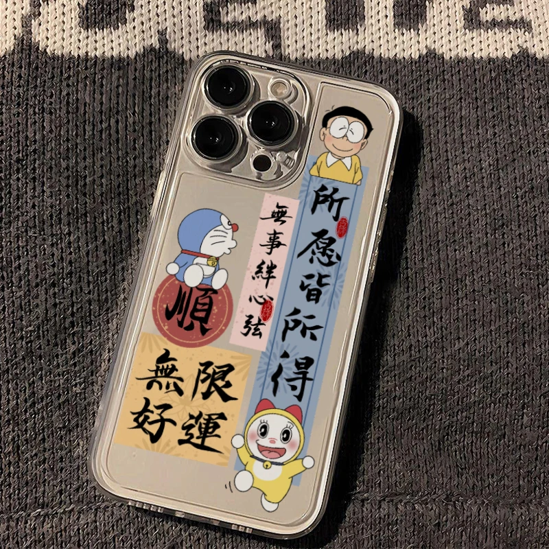 哆啦A梦苹果oppo华为vivo小米保护套iPhone12/13新14透明15手机壳