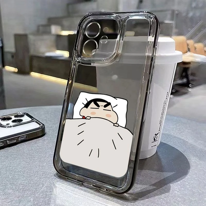 蜡笔小新透明苹果oppo华为vivo小米新款iPhone12/13/14软15手机壳