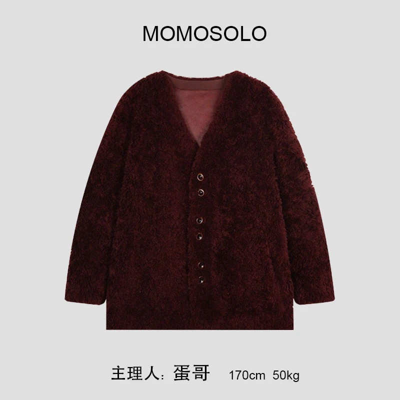 【蛋哥专属】YM595时尚高级感V领秋冬绒感外套