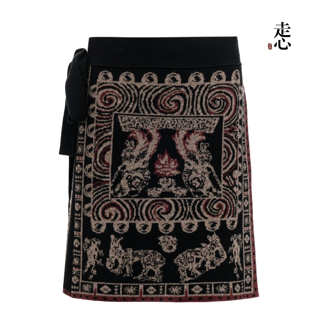 【走心非遗】兽与神山羊绒半裙24ZX2411-1
