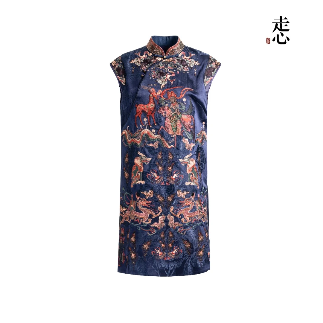 【走心非遗】九色鹿旗袍裙24ZX8015