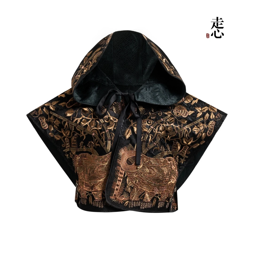 【走心非遗】香云纱12生肖苗绣斗篷披肩24Z35401