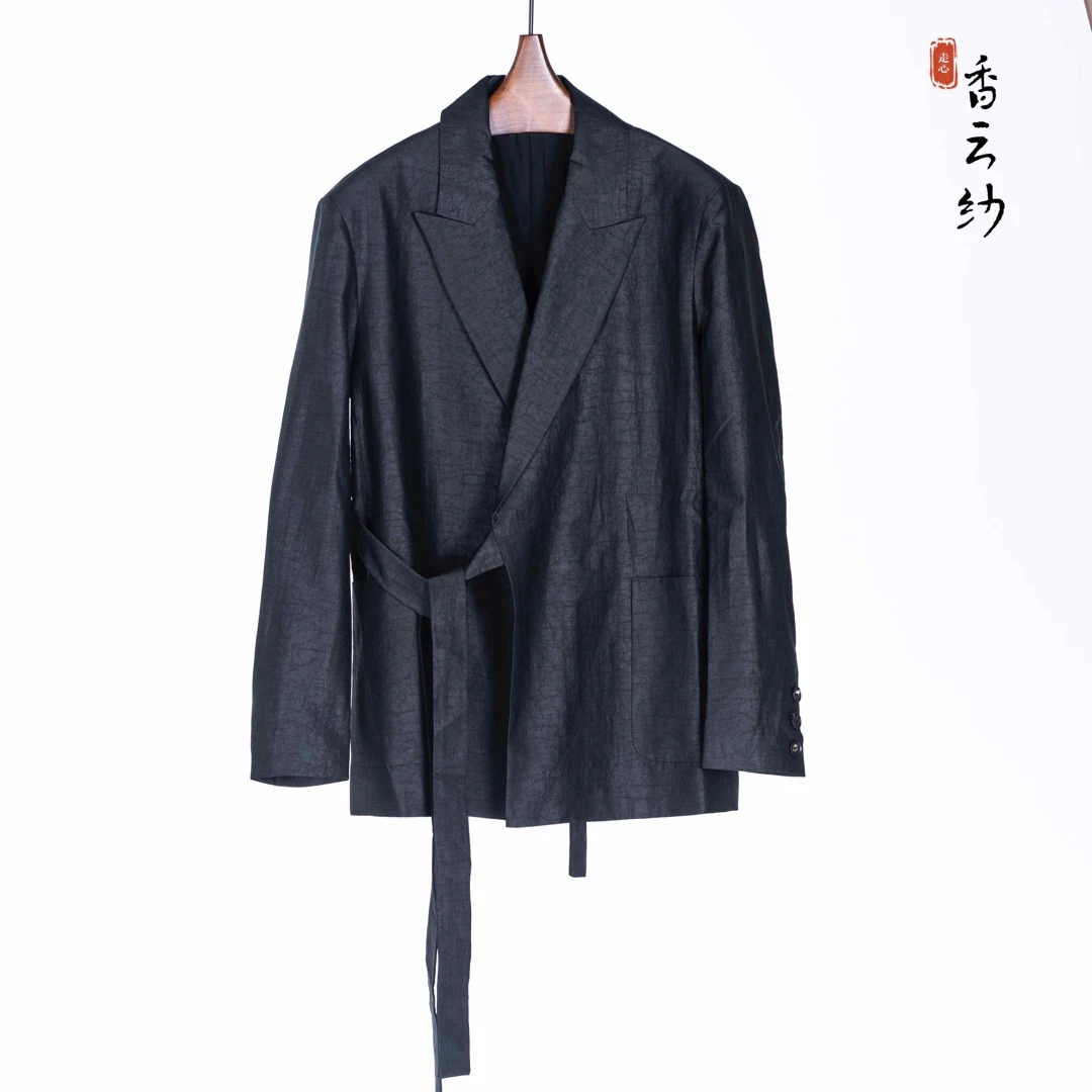 【走心非遗】香云纱外套22Z72318169时尚休闲设计师桑蚕丝高档经典