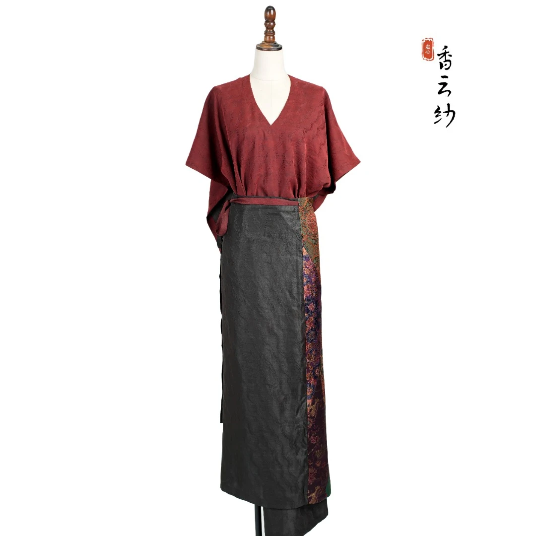 【香云走心】非遗魔法裙传统民族风夏季桑蚕丝高档气质23Z08401