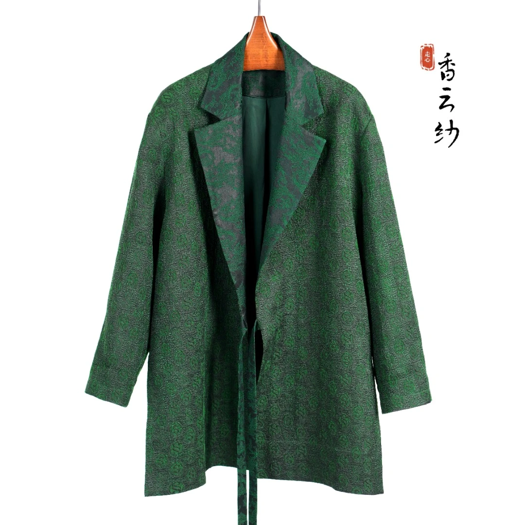 ❤❤【走心非遗】香云纱西装外套23ZY31160200丝毛绿色休闲时尚气质