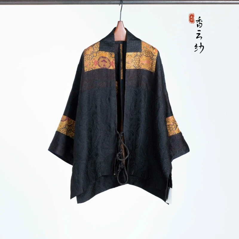 【走心非遗】香云纱丝毛系列短款袈裟22ZY120055复古中国风桑蚕丝