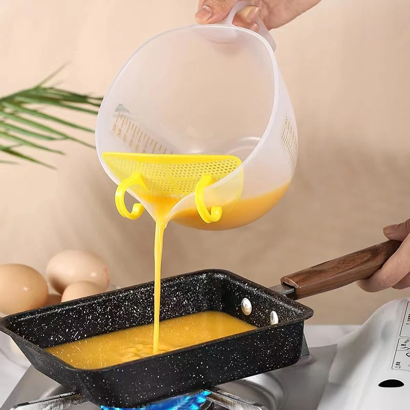 郭老怪（升级加厚）蛋液过滤量杯手持家用淘米神器大号刻度量杯