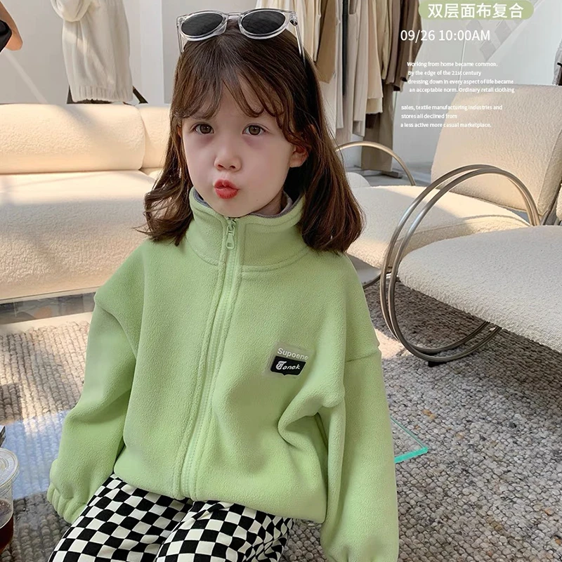 童装女童秋冬装摇粒绒洋气外套2025新款儿童冬季上衣女宝宝春秋装