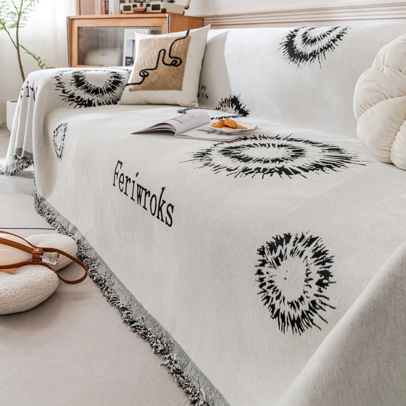 四季雪尼尔沙发盖布巾全盖厚实防滑皮沙发坐垫简约家用组合沙发毯