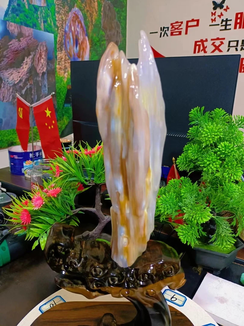 树化玉硅化玉精品高37.5宽21.5厚12厘米时尚白色复古大气